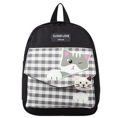 Black Cute Cat Design School Backpacks For Kids 4201-1