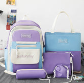5Pcs Set Backpack for Girls 4146