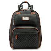 Black Baby Nappy Diaper Backpack, Foldable Stroller Bag USB Changing Bags Mosquito Net 4122