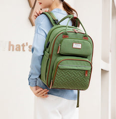 Black Baby Nappy Diaper Backpack, Foldable Stroller Bag USB Changing Bags Mosquito Net 4122