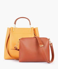 Yellow 2 in 1 Ladies Tote Bag 8850-12