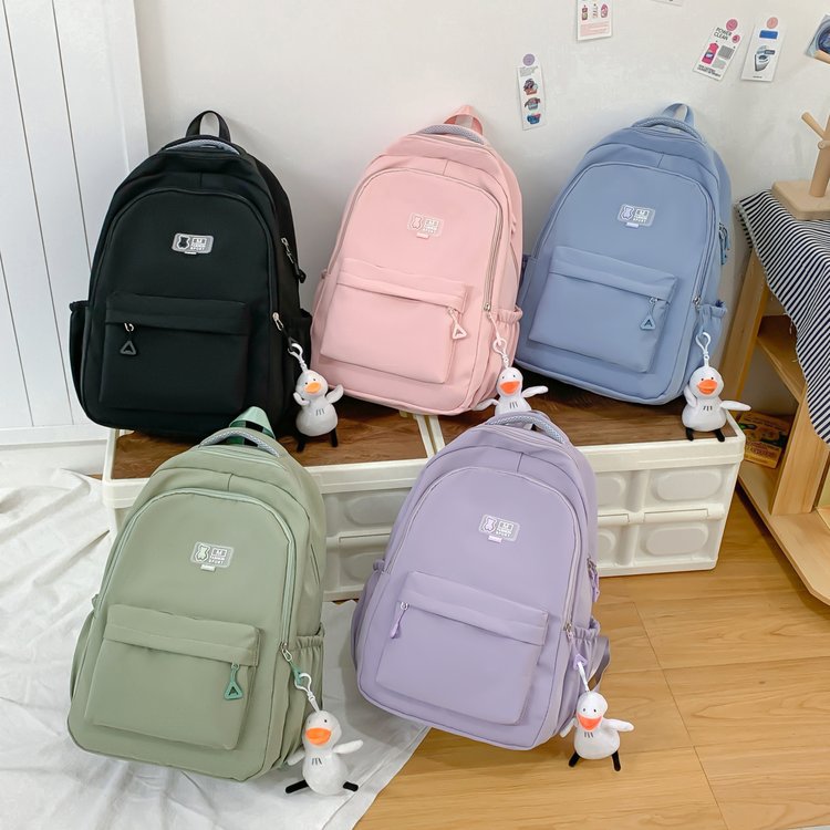Black Student Schoolbag Junior High School Boys and Girls Backpack 1688-11