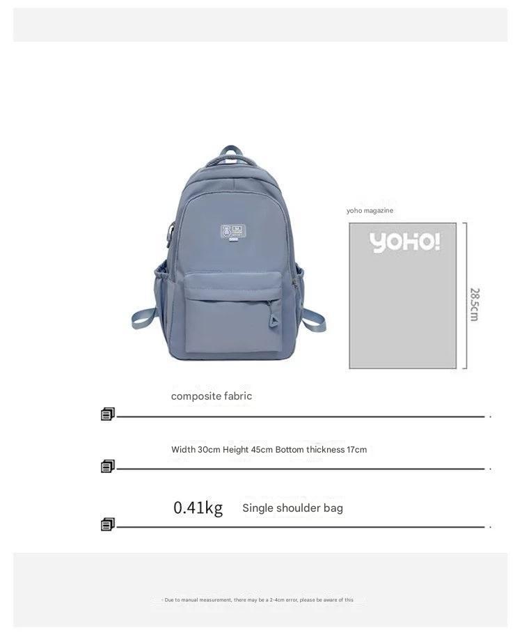 Black Student Schoolbag Junior High School Boys and Girls Backpack 1688-11