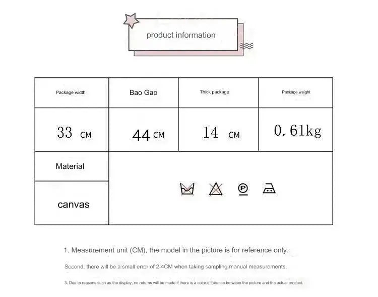 5 pcs Bunny Bag Travel Multifunctional Large Capacity Canvas Bag 978