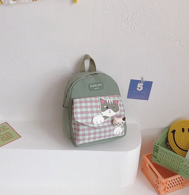 Black Cute Cat Design School Backpacks For Kids 4201-1