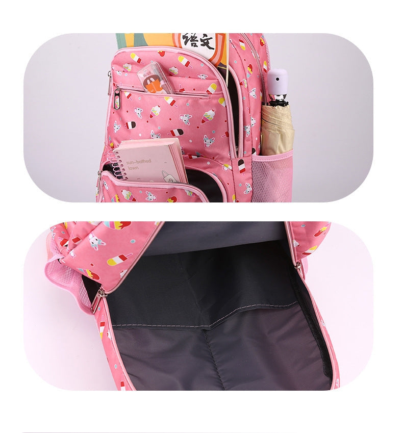 3pcs Ice Cream Pattern Fashionable Backpack With Shoulder Bag And Coin Purse