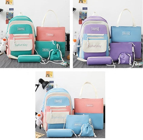 5Pcs Set Backpack for Girls 4146