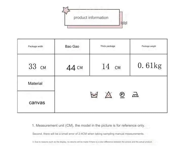 5 pcs Bunny Bag Travel Multifunctional Large Capacity Canvas Bag 978