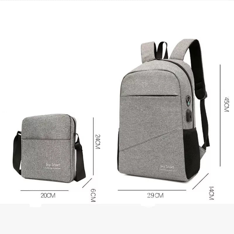 Grey 3 in 1 Laptop Backpack For Men & Women Without USB Port 2003